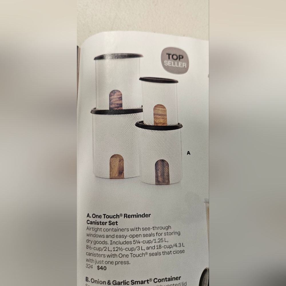 Tupperware One Touch Reminder Canister set